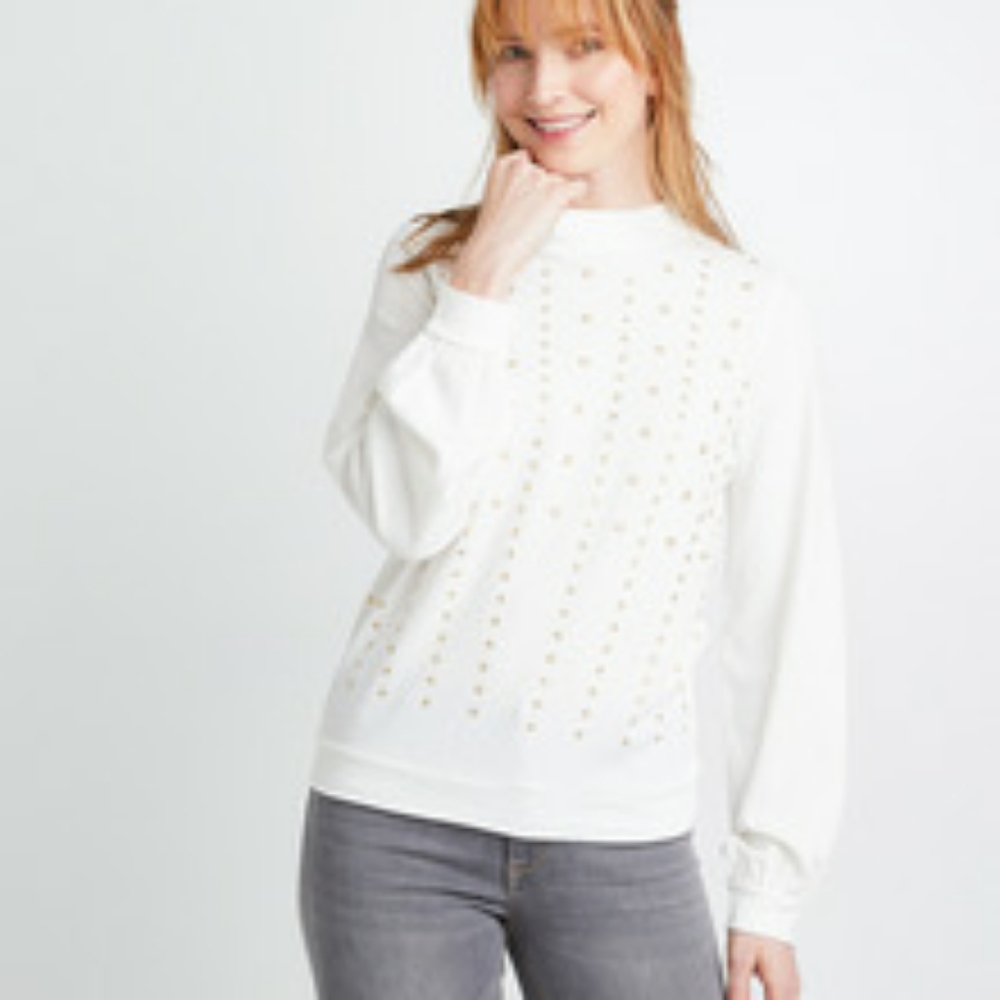 Grain de Malice Cream With Gold Eyelet Top